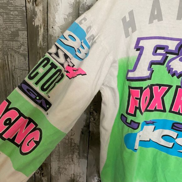 Vintage Hardcore FOX RACING  HC 93 long sleeve colorful t-shirt M - Picture 4 of 9